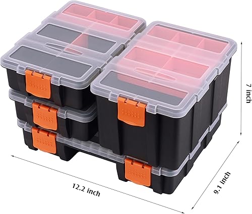 Miniatura 7 de Makitoyo MP009 - Organizador de hardware y piezas, caja de herramientas de almacenamiento versátil y duradera, juego de 4 piezas
