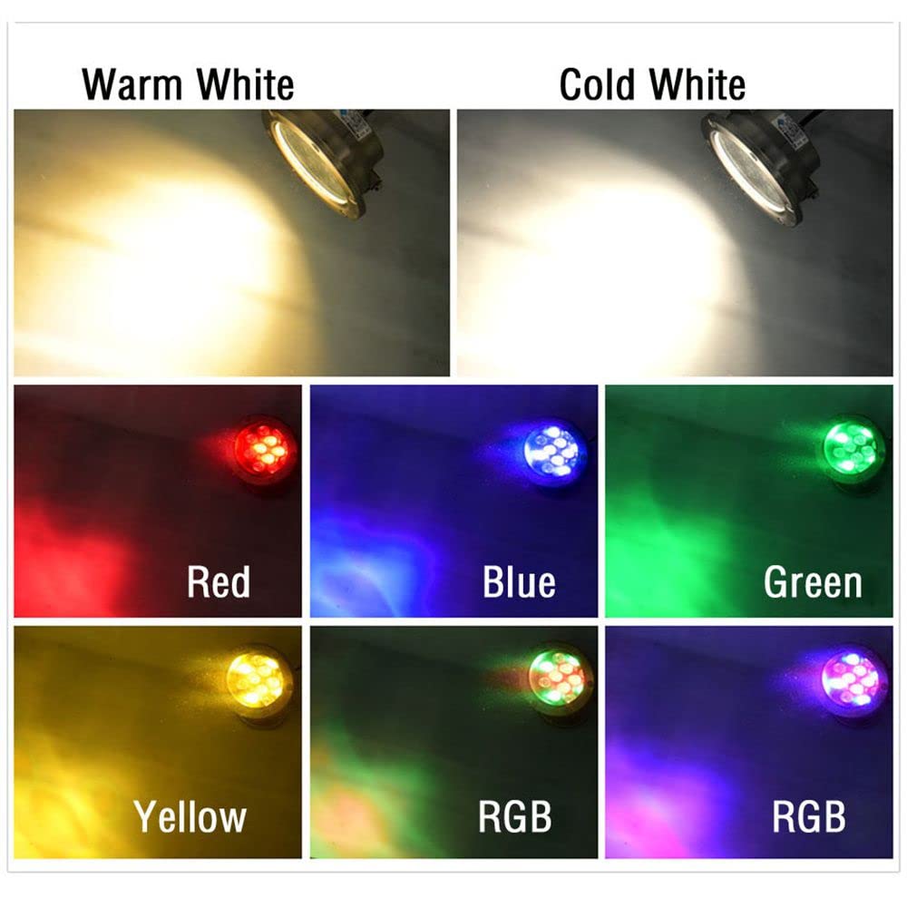 Luci subacquee per laghetto IP68, Impermeabili, a LED sommergibili, per Giardino, Piscina, Feste e Fontana, 6W, Bianche.