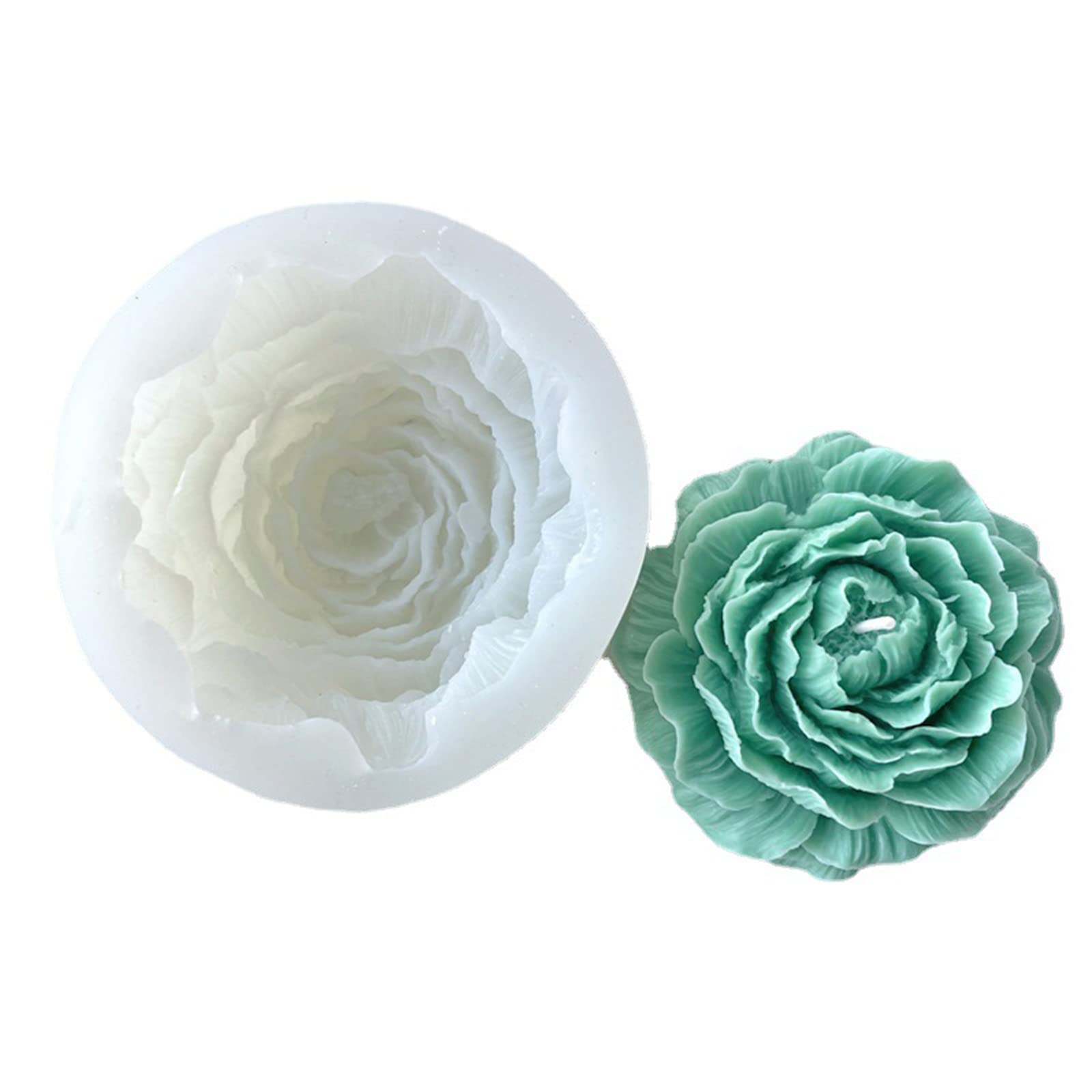 Candle Molds, 3D Peony Flower Candle Molds for Candle Making, Silicone Mold for Soap Making, for DIY Rose Candle, Homemade Soap Resin Clay as Gift for Friend Family Birthday Wedding (Peony)