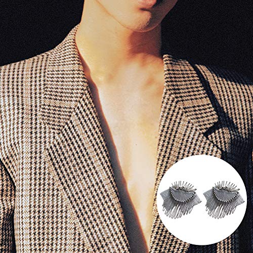 KESYOO 2Pcs Lapel Pin for Enamel with Hanging Chains Epaulet Brooch Suit Stud for Men Woman Adult - Image 6