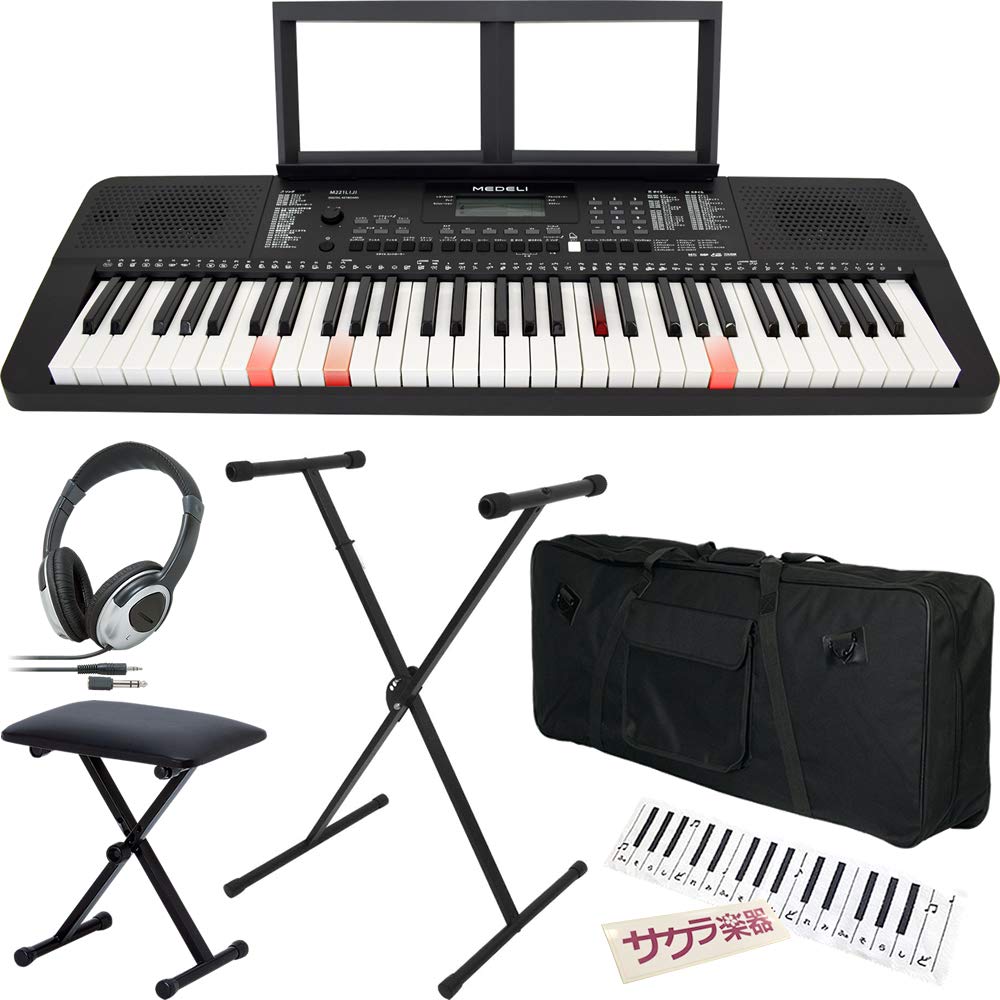 Amazon.co.jp: MEDELI メデリ キーボード 61鍵盤 光鍵盤 M221L[J]/BK