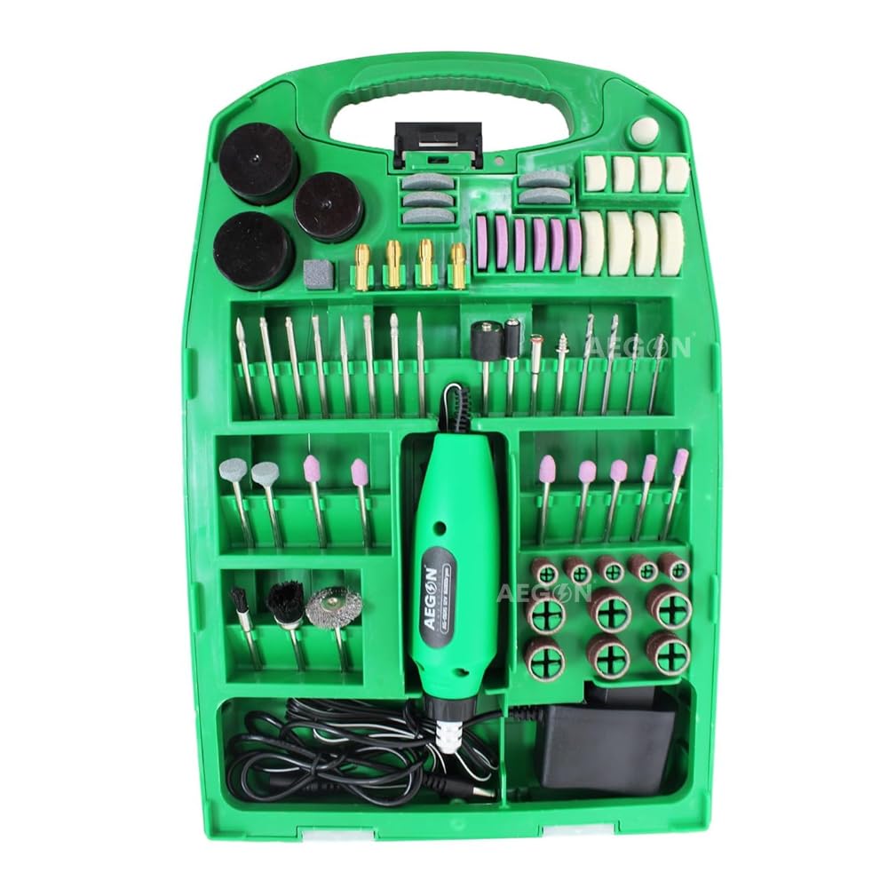 AEGON AG-DG15 123 Pieces Accs.12v Mini Drill Machine Rotary Tool Kit for Carving, Resin Art, Engraving, Polishing, Deburring & Craft