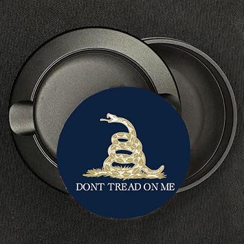 Metal Zyn Container | Metal Zyn Holder | Zyn Metal Can | Metal Container for Zyn Holder | Metal Zyn Pouch Cans | Don't Tread on Me Flag | Gadsden Flag | Navy Beige White