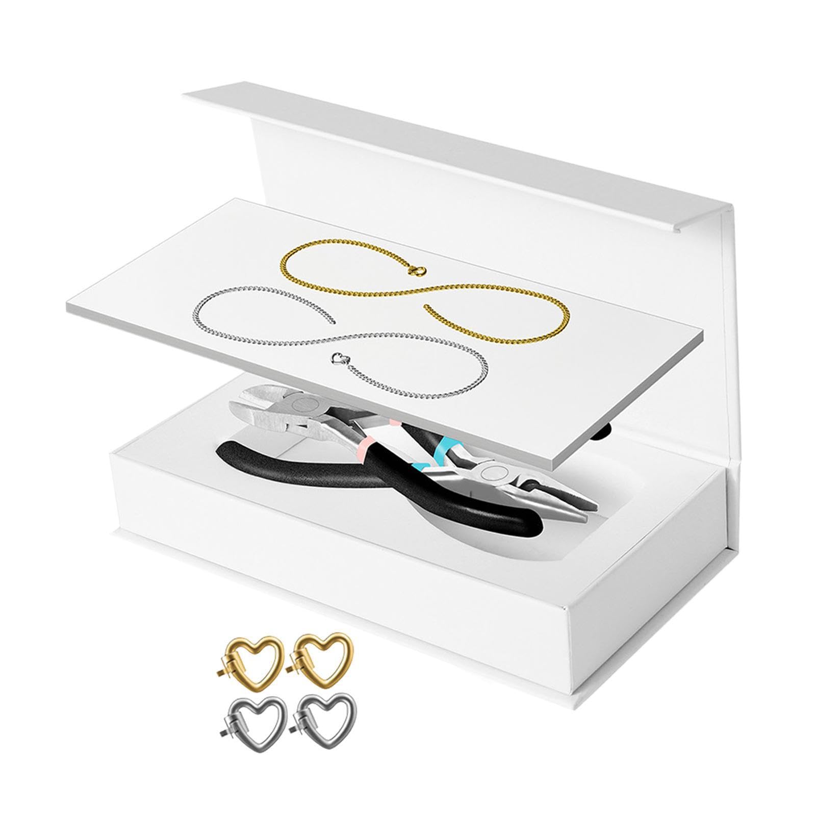 Set di braccialetti permanenti per coppie, kit per la creazione di gioielli, serate romantiche, anniversari, idea regalo premurosa, kit per, 1 Argento 1 Oro, Lunghezza della catena: 23 cm