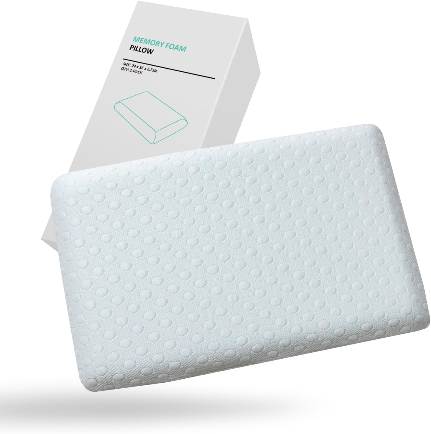 Ultra Thin Pillow 2.75" Stomach Sleeping, Cooling Flat Pillows for Side Back Stomach Sleepers, Gel Infused Memory Foam Pillows - CertiPUR-US - StandardOEKO-TEX STANDARD 100