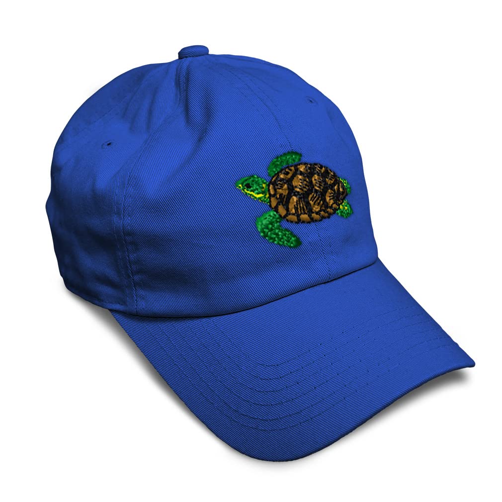 Soft Baseball Cap Sea Turtle A Embroidery Ocean and Sea Life Turtle Twill Cotton Dad Hats for Men & Women