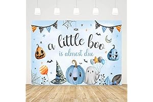 7x5ft Halloween Baby Shower Backdrop for Boy A Little Boo is Almost Due