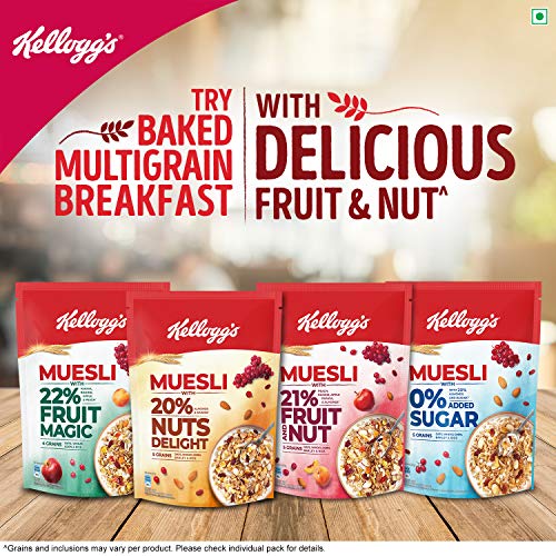 Kellogg’s Muesli 20 Nuts Delight , Breakfast Cereal , High in Iron