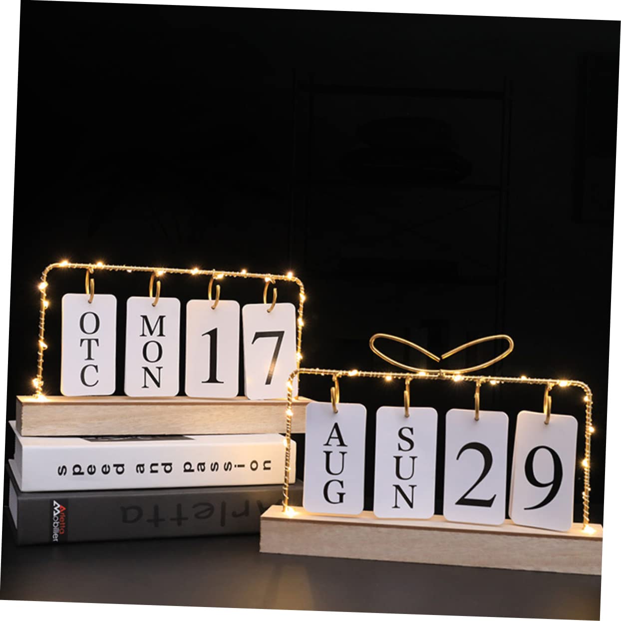 2 Pz calendario calendari da tavolo arredamento dell'ufficio scrivania d'epoca topper da scrivania portalibri mensola libreria promemoria della data dell'ufficio ferro da stiro