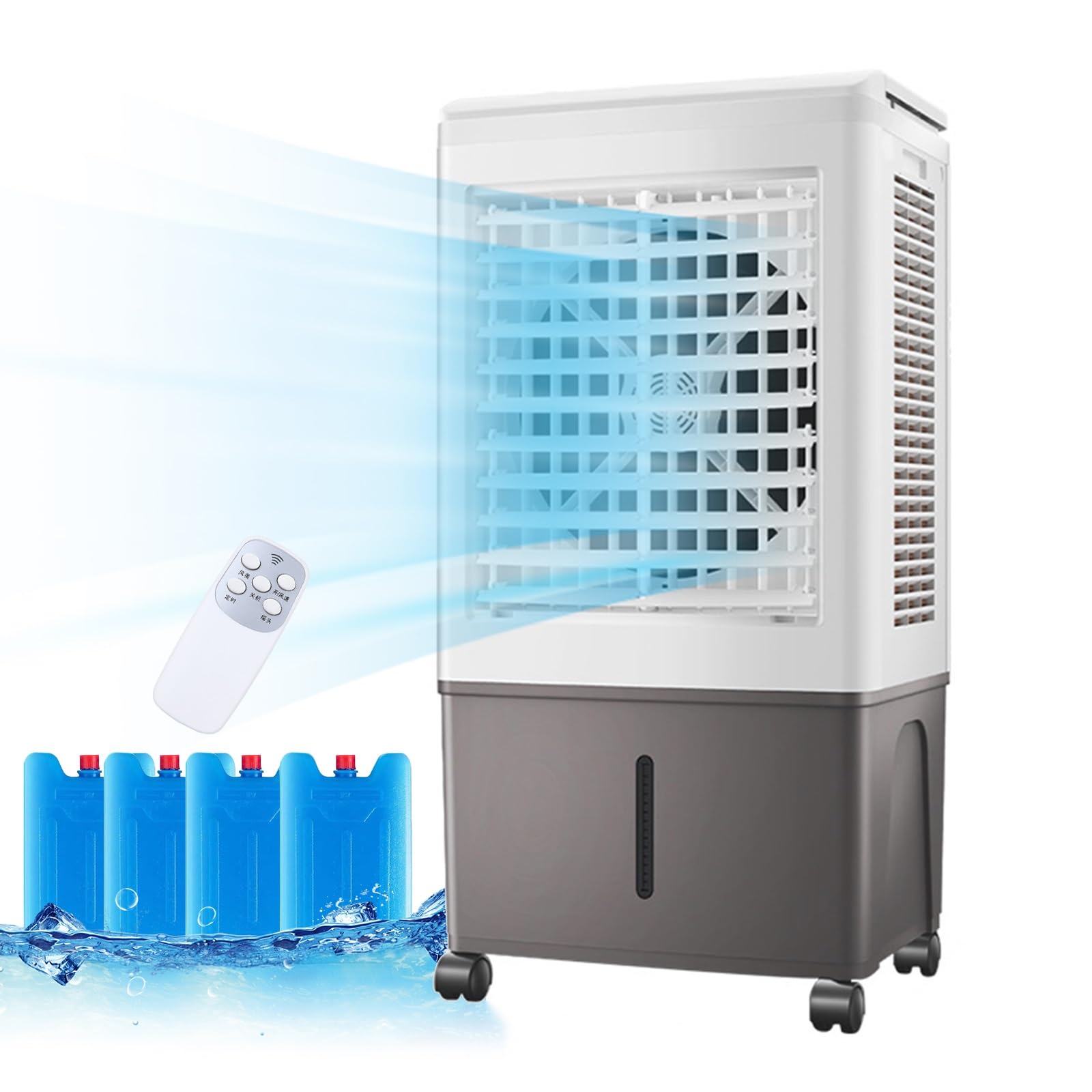 AYCDL Portable Evaporative Air Cooler with Remote, 3 Speeds, 7.5H Timer for Home Office Cooling,80W