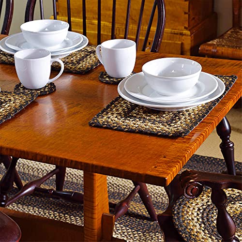 Homespice-Kilimanjaro-Black-Gold-Round-Placemats-Premium-Primitive-Placemats-to-Use-as-Round-Woven-Placemats-Absorbs-Spills-Easy-to-Clean-Thick-Dining-Table-Placemats-Set-of-6-15-Inches Homespice Kilimanjaro Black Gold Round Placemats Premium Primitive Placemats to Use as Round Woven Placemats Absorbs Spills Easy to Clean Thick Dining Table Placemats Set of 6 15 Inches