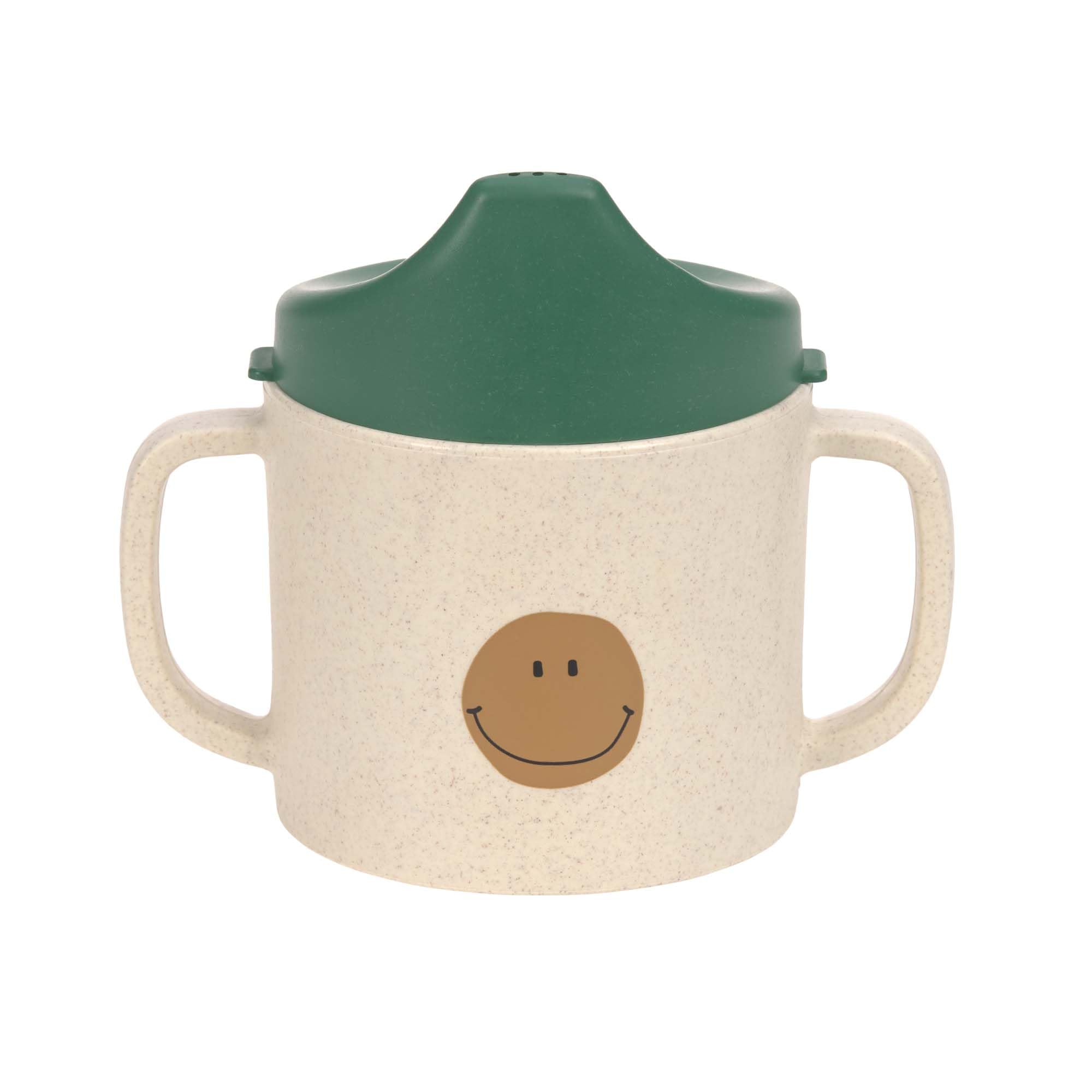 LÄSSIG Kinder Trinklernbecher mit Henkel und abnehmbarem Deckel 150 ml/Sippy Cup Happy Rascals Smile