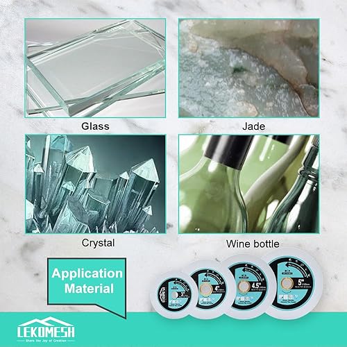 Miniatura 5 de Disco de corte de vidrio de diamante, 3 piezas de hoja de sierra de rueda de corte de 4.5 pulgadas4.528 in para cortar azulejos de cerámica y mármol