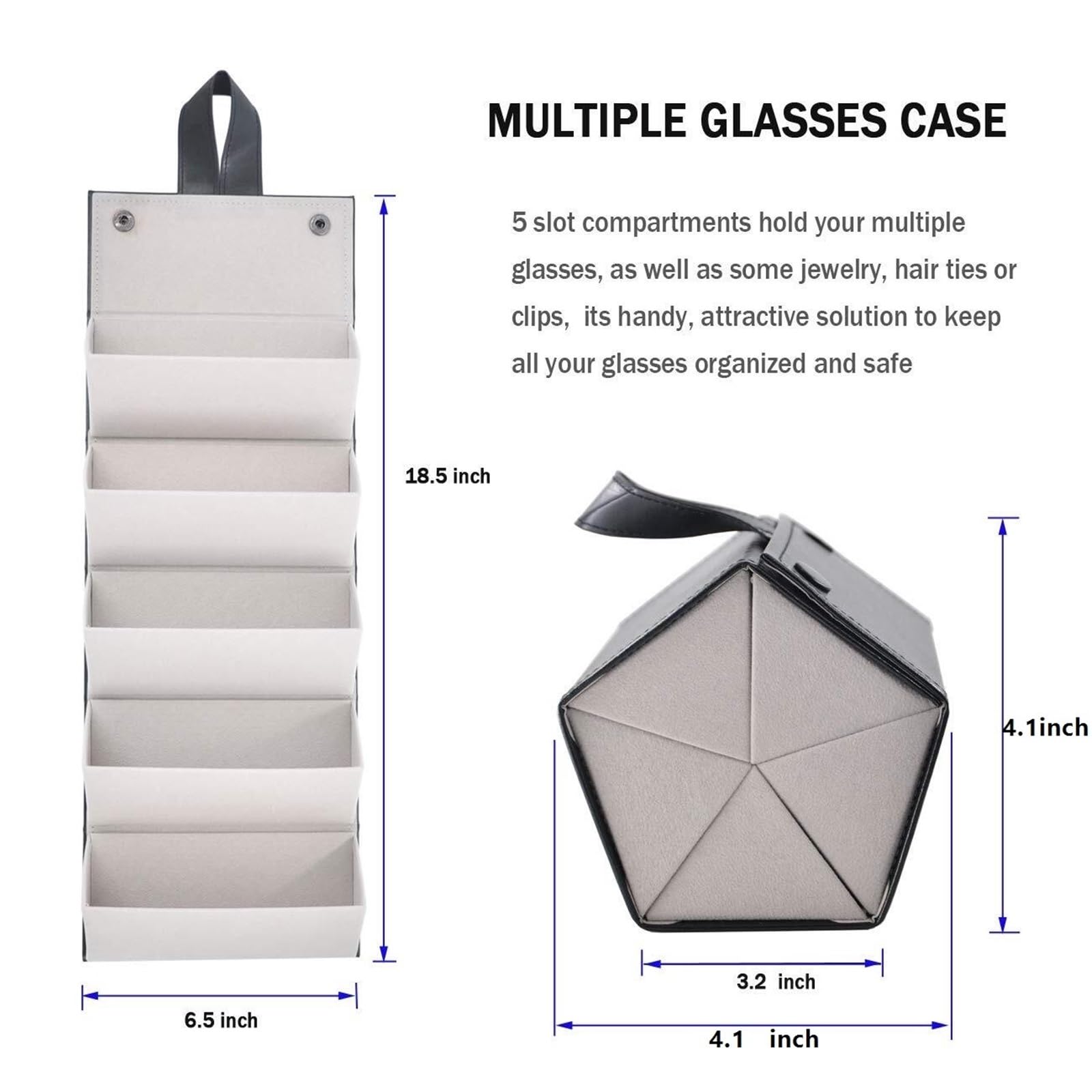 Organizzatore Occhiali Custodia da Viaggio Pieghevole for Occhiali Sole con 5 Scomparti Porta