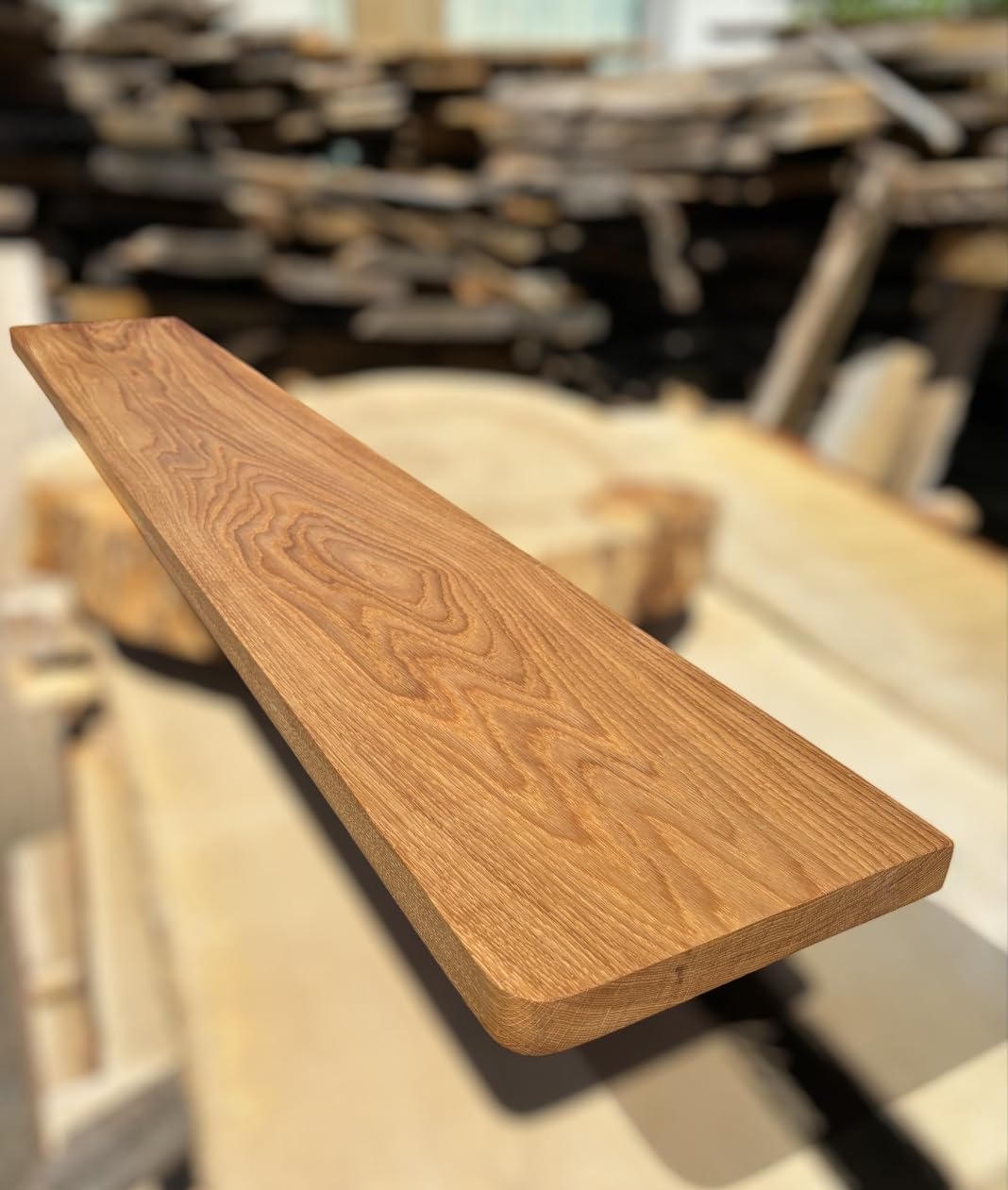 Davanzale in rovere massiccio con angoli arrotondati, 4 cm di spessore, scala oliata, angoli arrotondati, pannello in legno, tavola di quercia 110 x 20 cm)