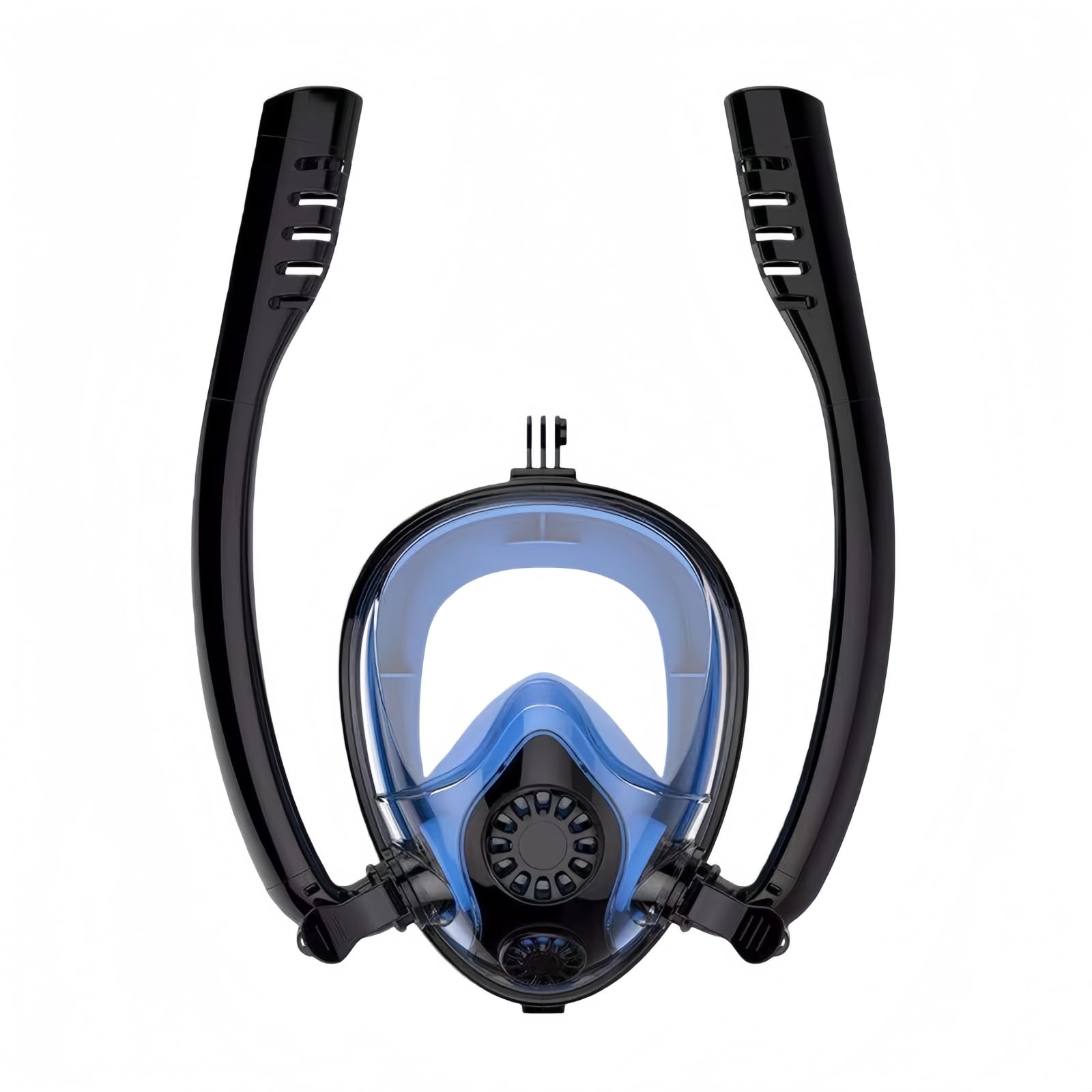 Maschera subacquea per adulti e bambini, maschera subacquea, maschera completa con boccaglio, set da snorkeling per adulti (K2, stile adulto (nero/blu, S/M)