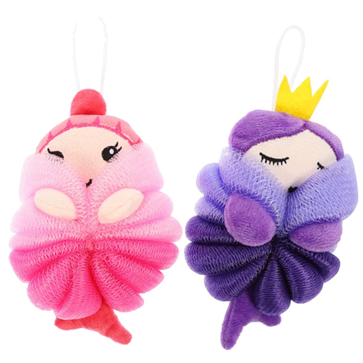 VICASKY 2Pcs Exfoliating Bath Balls for Soft and Durable Body Scrubber Mermaid Bathing Accessories for Gentle Skin Cleaning and Relaxation