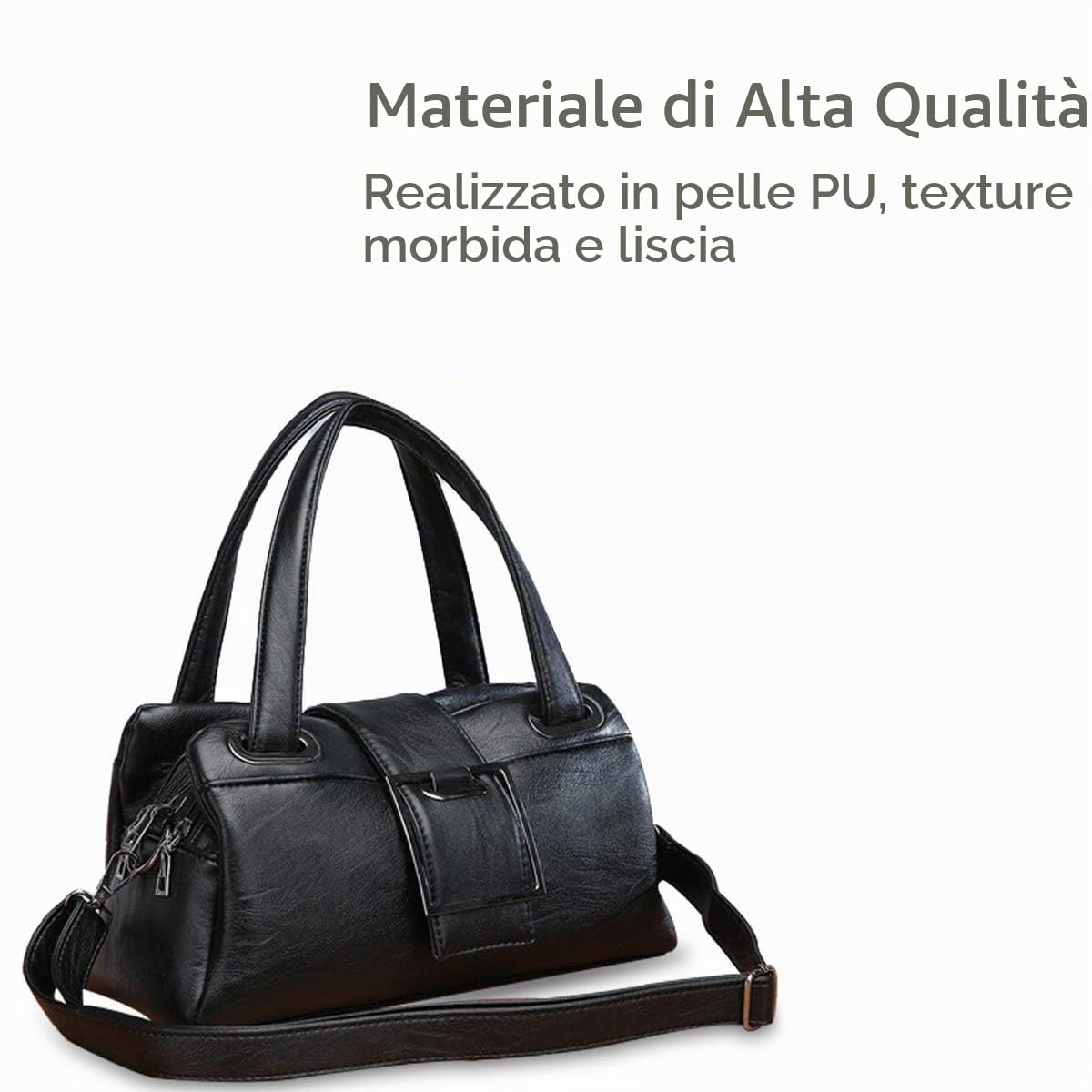 NICOLE & DORIS Borse donna Borsa a mano per donna borse moda borse a tracolla Donne Retro borsa PU pelle Nero