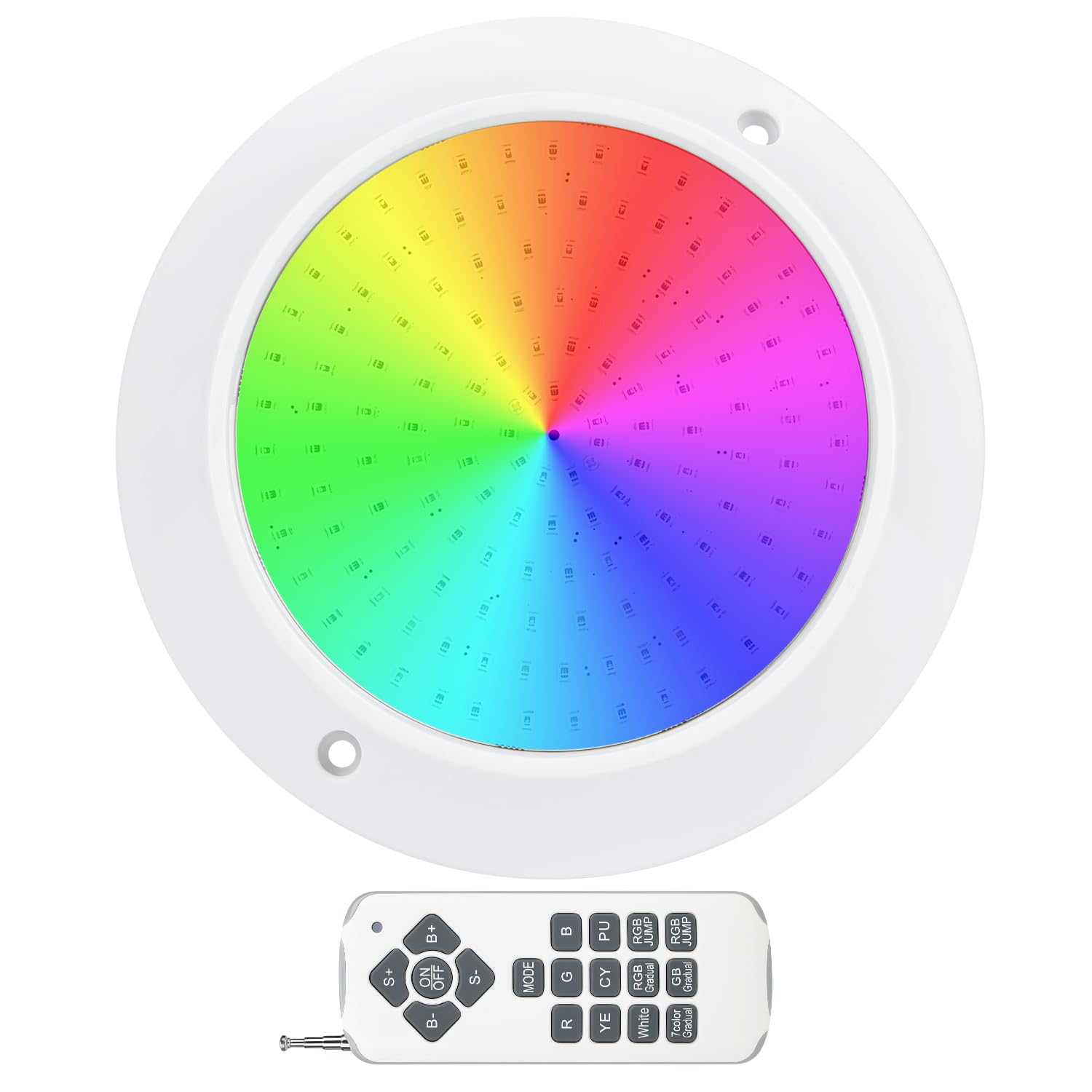 20W RGB LED Poolbeleuchtung Wasserdicht IP68 Unterwasserscheinwerfer，Oberflächenmontage, 12V AC/DC Schwimmbad Lampe mit Fernbedienung，Für Schwimmbad/Landschaft/Brunnen Beleuchtung