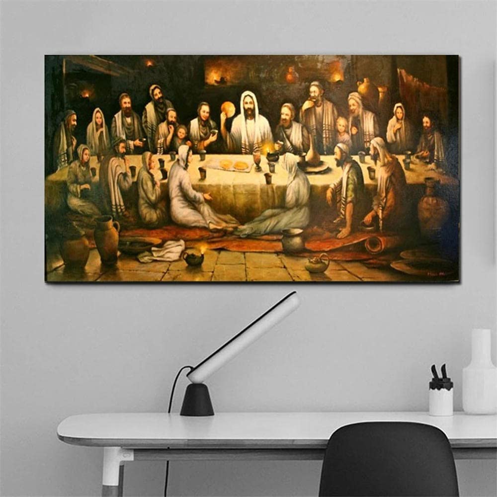 Groß Diamond Painting, DIY 5D Diamant Painting Bilder das letzte Abendmahl, Diamant Malerei Kits Malen nach Zahlen Erwachsene/Kinder/Mädchen Geschenke Bastel Set, Home Room Decor Gemälde, 90x180 cm