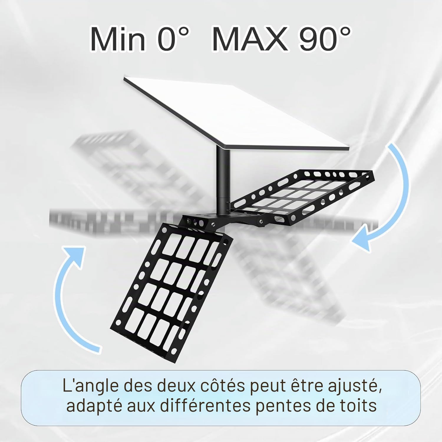 Kit de montage support mural fixation toit en ardoise antenne pour Starlink Gen 3 Standard V3 Dish - réglable à 360° Sans perçage/vis - Avec rallonge robuste mount Adaptateur de tuyau Inclinable