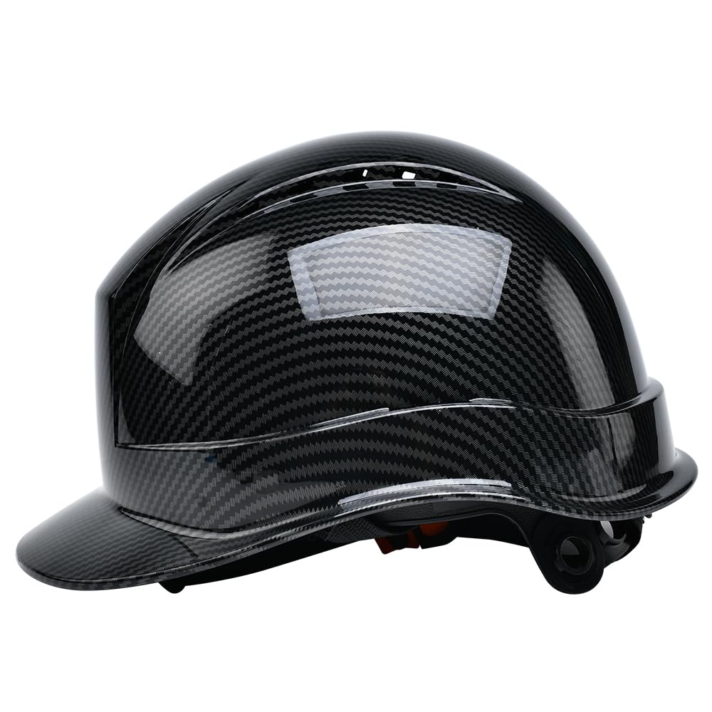 Nsteky Custom Construction Work Safety Helmet 6 Pt. Ratchet Suspension Cap Style Hard Hat with Vents?Black1