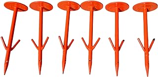 Pack of 6 Survey Land Marker in Orange Color/Property Stakes in Metal/Ground Markers Property Linemarker Boundary Stakes