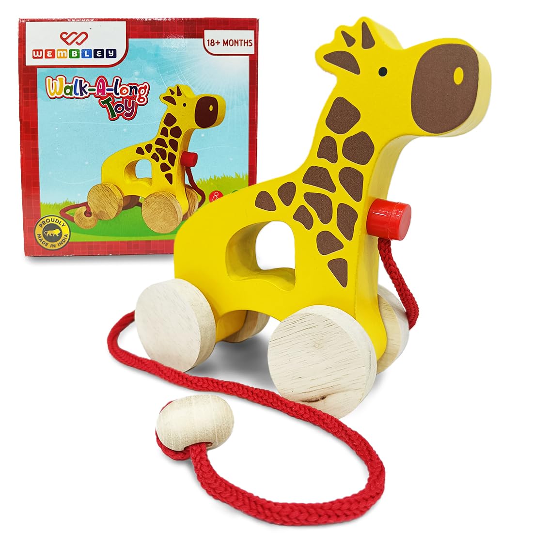 Wembley Wooden Pull Along Toy –Giraffe | Pull String Toys for Babies | Encourages Walking Pulled Along for 12 Months and Above | Learning Toys for Kids (B0BSR12XCH) Amazon Price History, Amazon Price Tracker