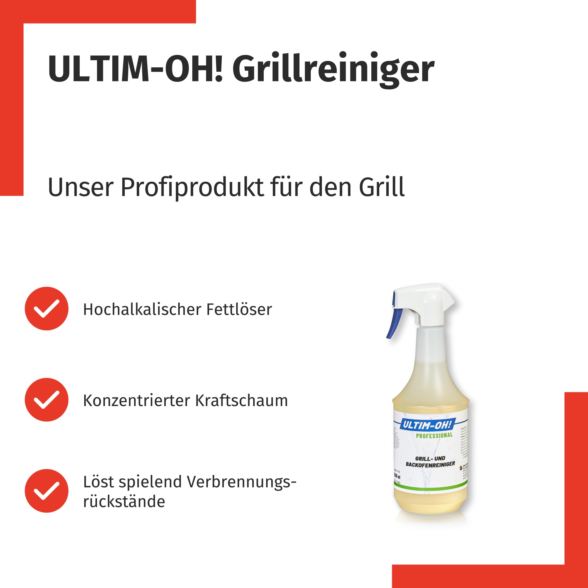 Professional Grillreiniger & Backofenreiniger extra stark 2 L I Gegen hartnäckige Verschmutzungen I Grillreiniger Gasgrill & Holzkohlegrill