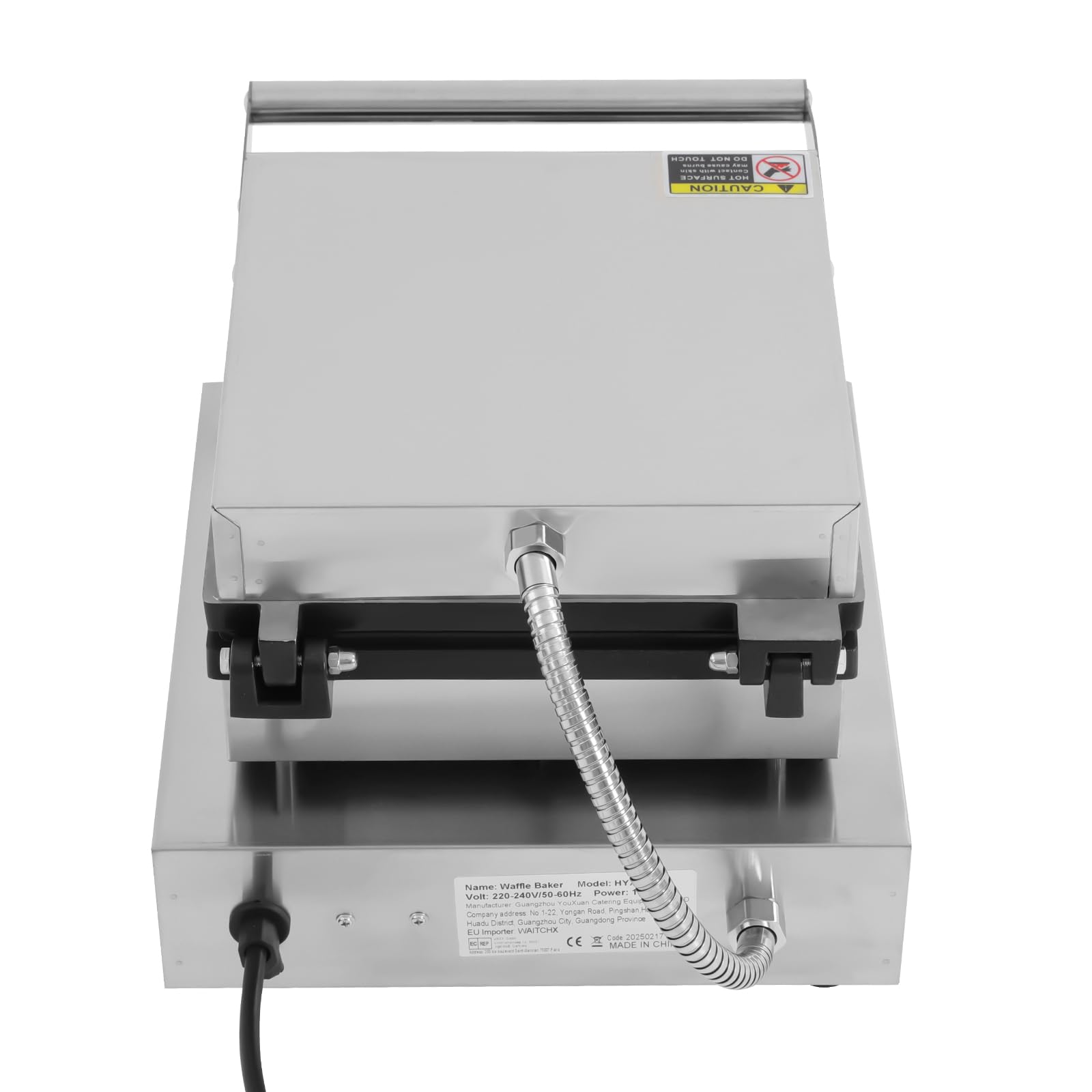 Elektryczna gofrownica 1750 W, regulowana konstrukcja, z powłoką zapobiegającą przywieraniu, komercyjna gofrownica do kuchni, kawiarni, piekarni, restauracji i sklepów deserowych