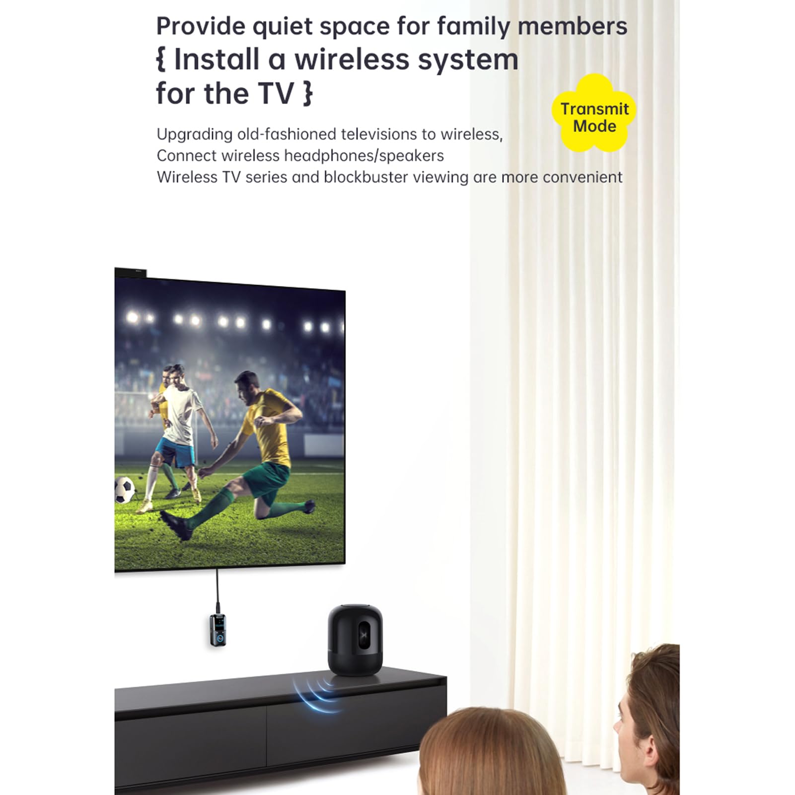 Docooler GT69 Wireless BT Audio Receiver + Transmitter 2-in-1 Audio Adapter Support TF Card Playback Support 3.5mm Audio HD Display Real-time Display of Usage Status 10m Transmission Black