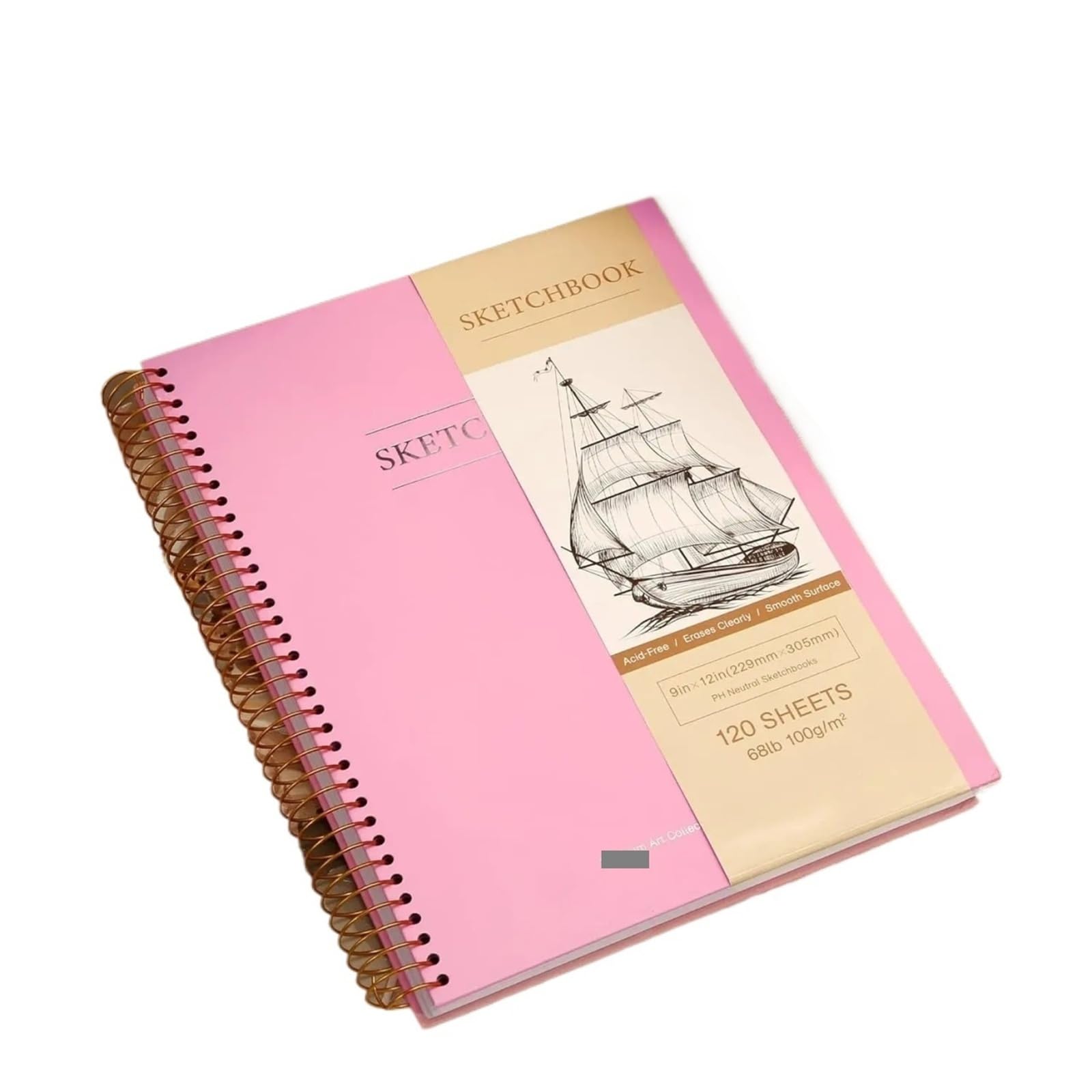 Spiral Bound Sketch Pad 9x12 Hardcover Sketchbook for Drawing, 120 Sheets Spiral Bound Sketch Pad,Art Paper