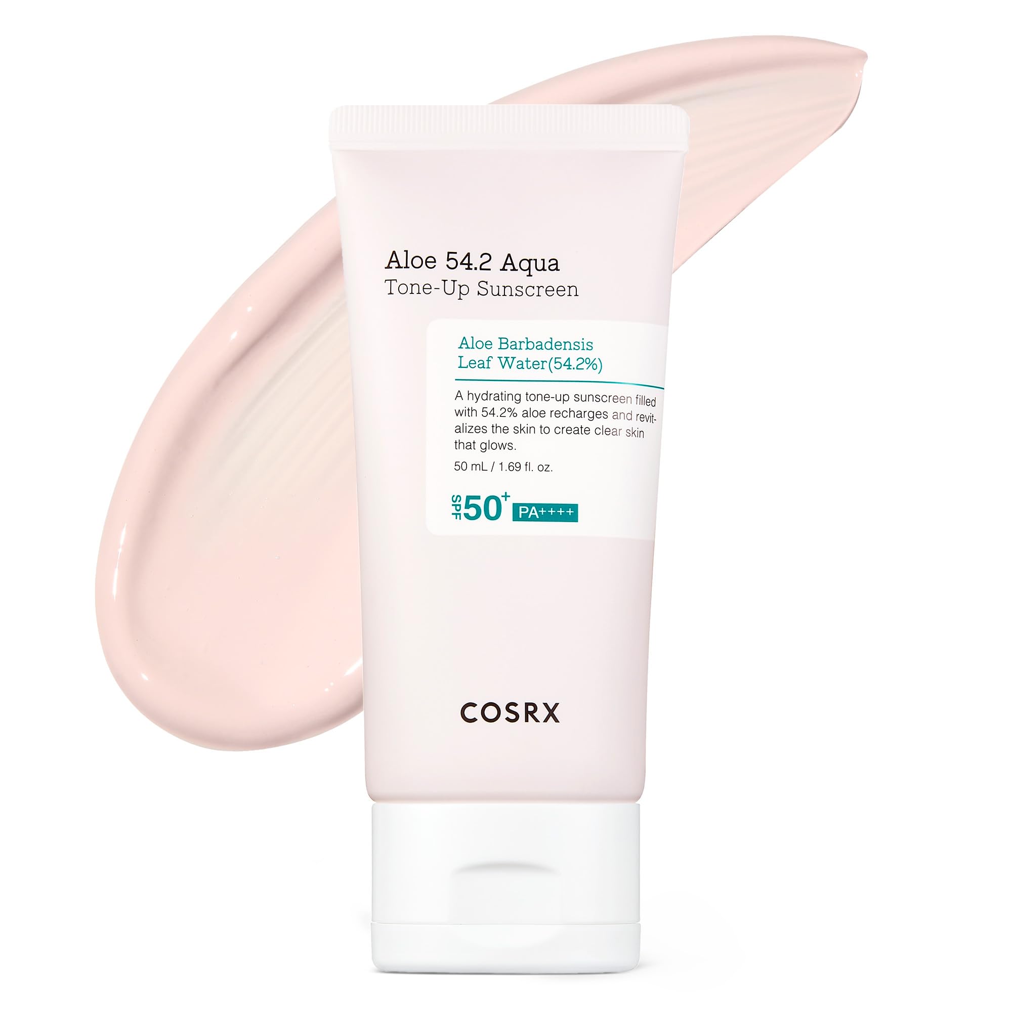 COSRX Aloe 54.2 Aqua Tone-up Sunscreen​ SPF 50, Hydrating tinted sunscreen for sensitive skin, UV Protection, Non-greasy, Korean Sunscreen, Korean Skincare