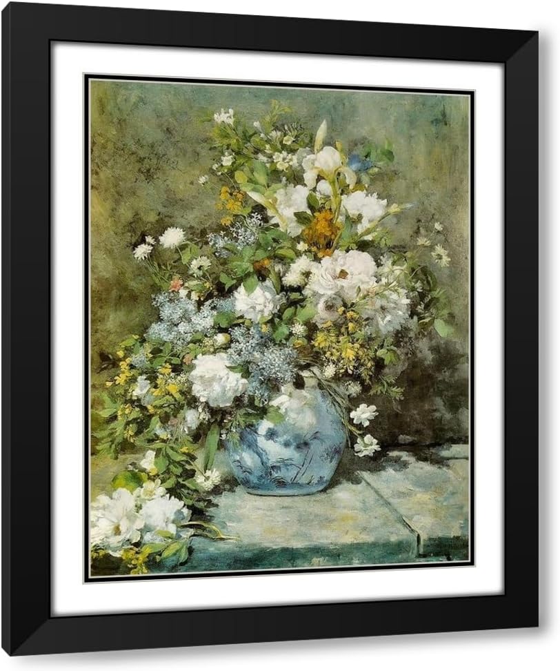 Renoir, Pierre-Auguste 20x24 Gold Ornate Frame and Double Matted Museum Art Print Titled Spring Bouquet