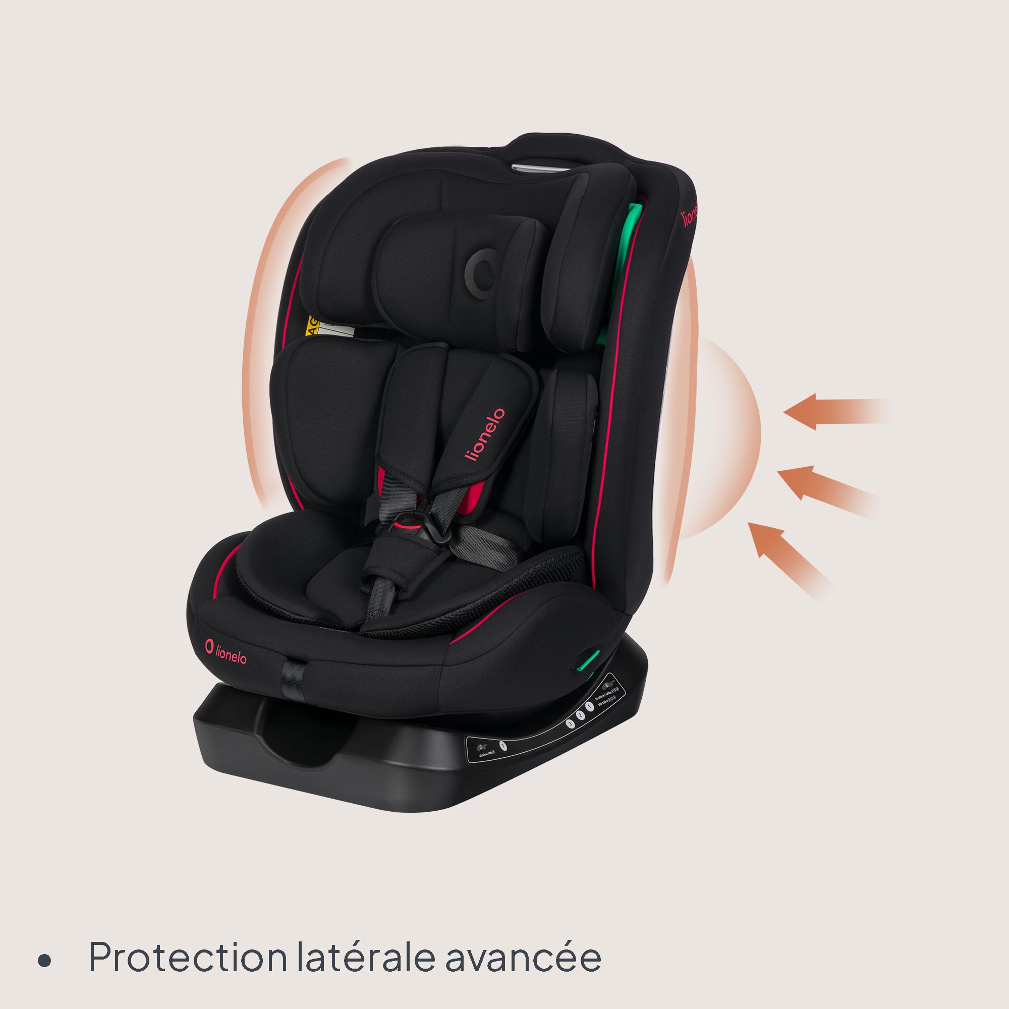 LIONELO AART I-SIZE Si?ge Auto Bébé 40 ? 150 cm, Installation avec Ceinture de Sécurité, Réglage de l'Appui-t?te et de l'Inclinaison, Insert Lombaire et Réducteur, Norme R129 i-Size Standard