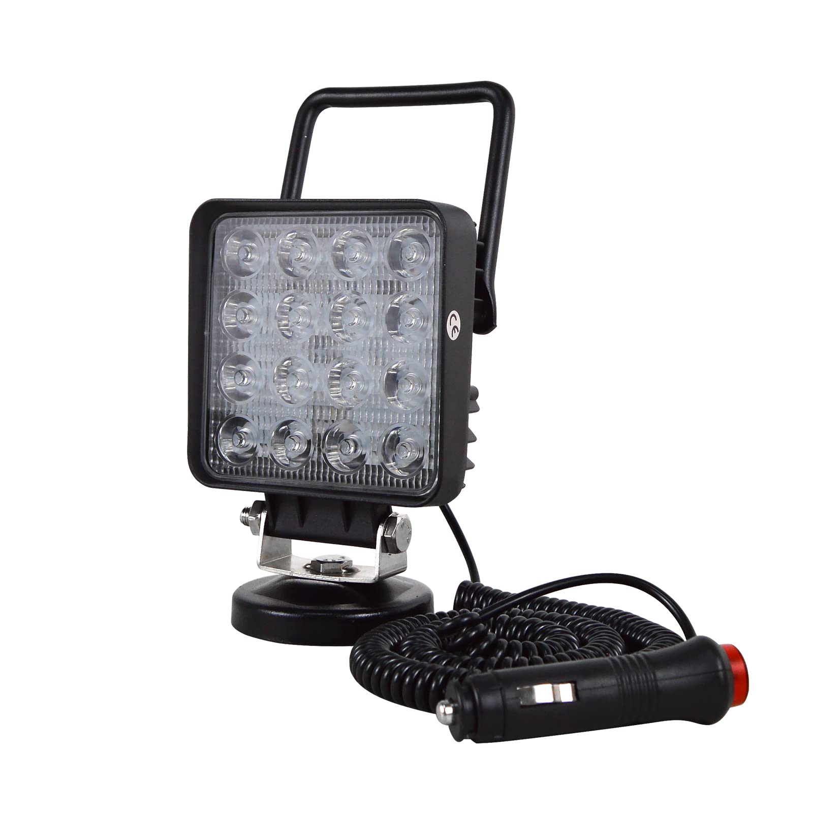 AUXTINGS 10.5 cm 48W Portable LED lumière de travail Offroad Spot Light interrupteur allume-cigare support de base magnétique pour voiture SUV remorque tracteur camion ingénierie maintenance camping