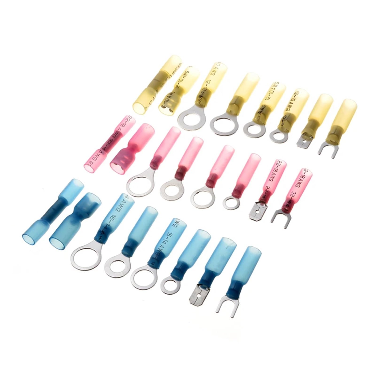 Kit de cosses à isolées, 240 pièces, cosses à fourche, cosses à anneau et à fil thermorétractable assorties