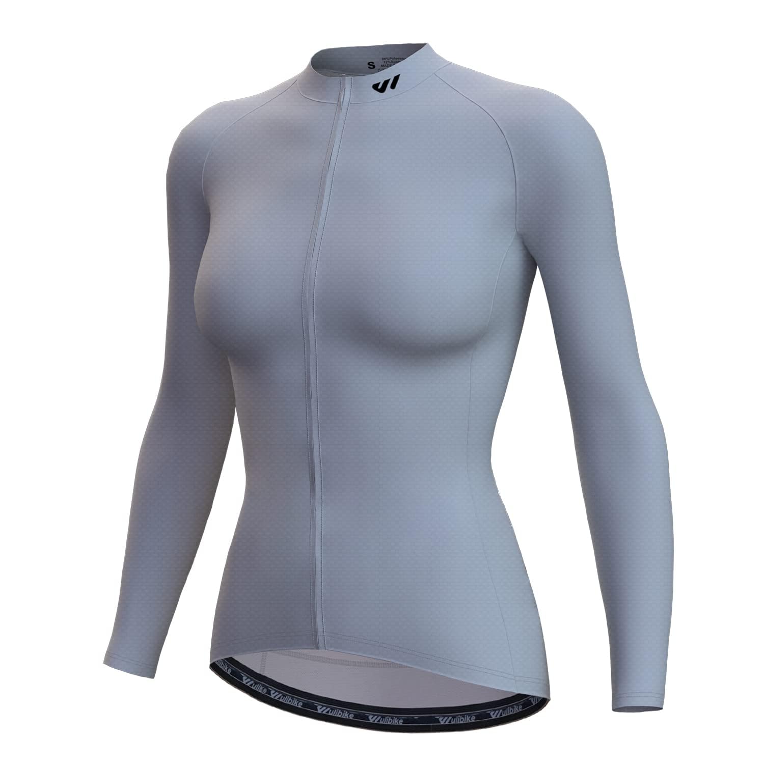 Wulibike Radtrikot Damen Langarm Fahrradtrikot Atmungsaktiv Rennrad Trikot mit 3 Rückentaschen