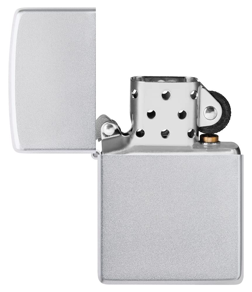 Zippo Briquet Tempête - Design Flamme - Chrome Satiné - Rechargeable - Réutilisable - Design Coupe-Vent - Coffret Cadeau Fabriqué aux États-Unis - Exclusivité Amazon