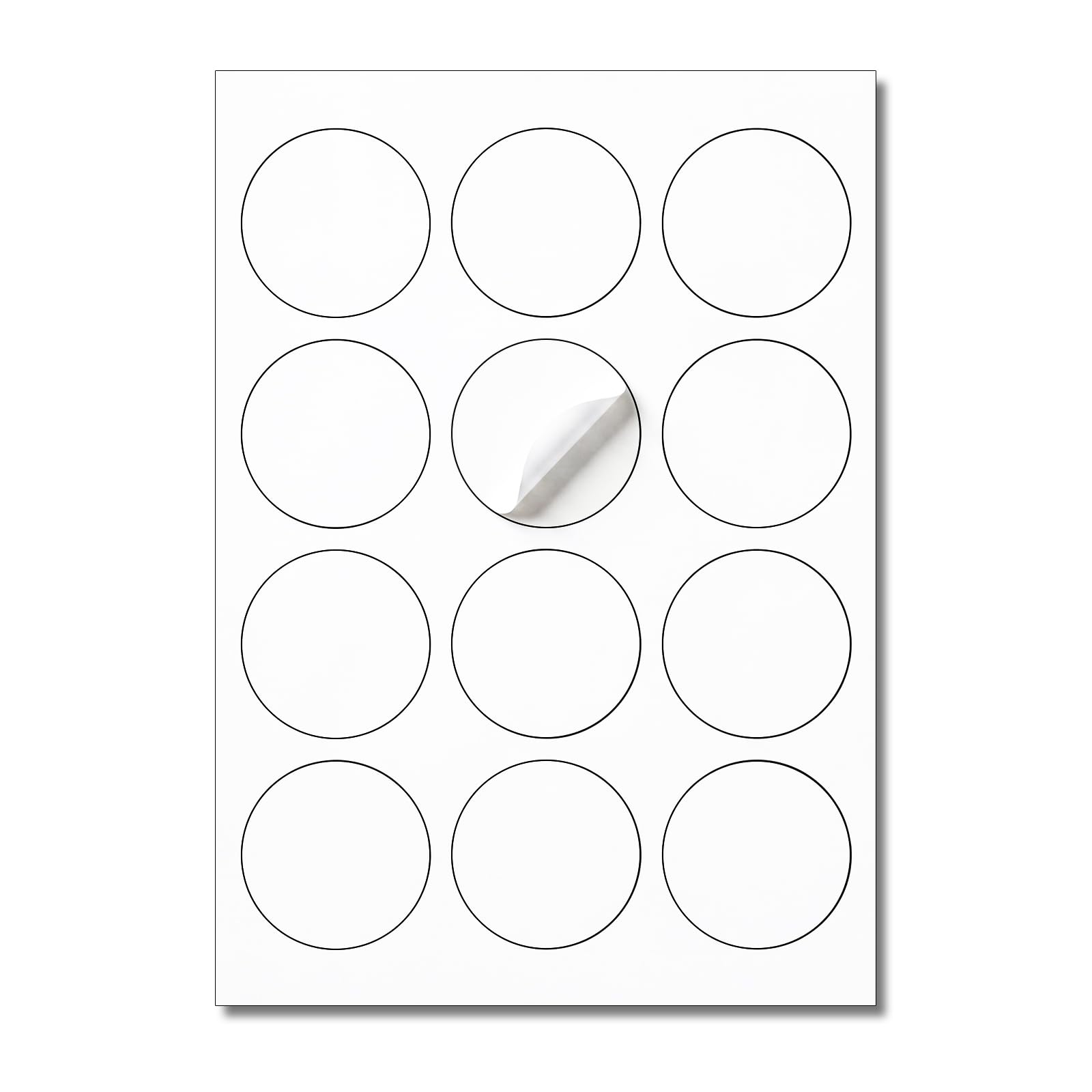L LIKED 60mm Round Sticker Labels – 12 per Sheet, 150 Sheets (1800 Labels), White Permanent Matt Finish. for Laser & Inkjet Printers. Multipurpose for Bottles, Jars & Crafts.