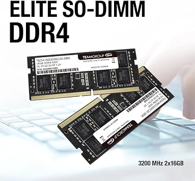 TEAMGROUP Elite DDR4 8GB Single 3200MHz PC4-25600 CL22 Unbuffered Non-ECC 1.2V SODIMM 260-Pin Laptop Notebook PC Computer Memory Module Ram Upgrade - TED48G3200C22-S01
