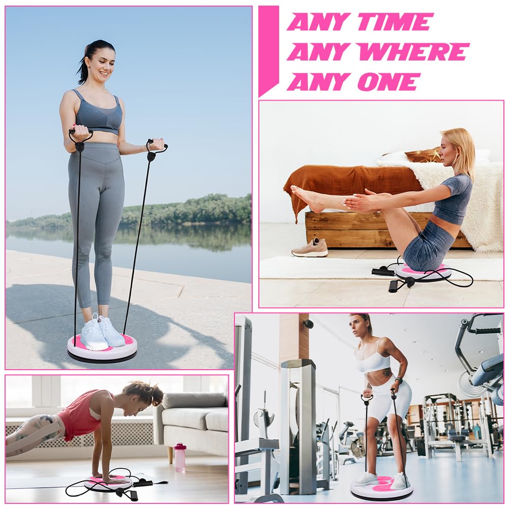 flintronic Twist Cintura Torsión Disc,Fitness Disco Torsión con Correa de Mano, Board Cintura para Adelgazar Fitness para Entrenamiento en Casa con Bandas de Resistencia y Masaje de Pies