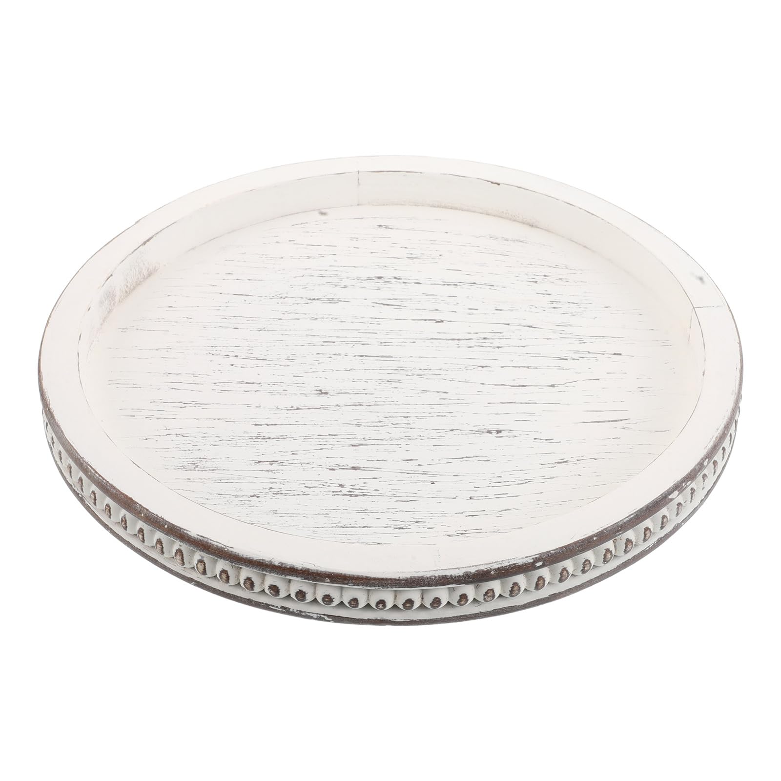 OUNONA Bandeja Decorativa Vintage Para Tocador Bandeja Redonda De Cocina Rústica Organizador De Joyas Para Mesa De Centro Decoración De Mesa Hogar Comedor