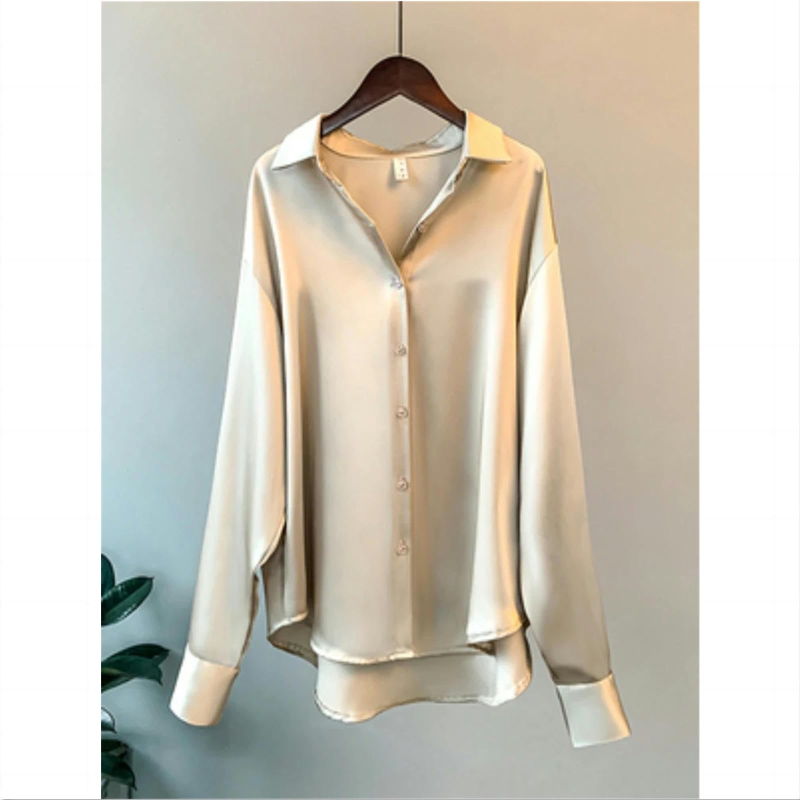 Blusas de Mujer Elegantes Lady Manga De Manga Larga Mujeres Satinados Satin Femal Ropa Elegante