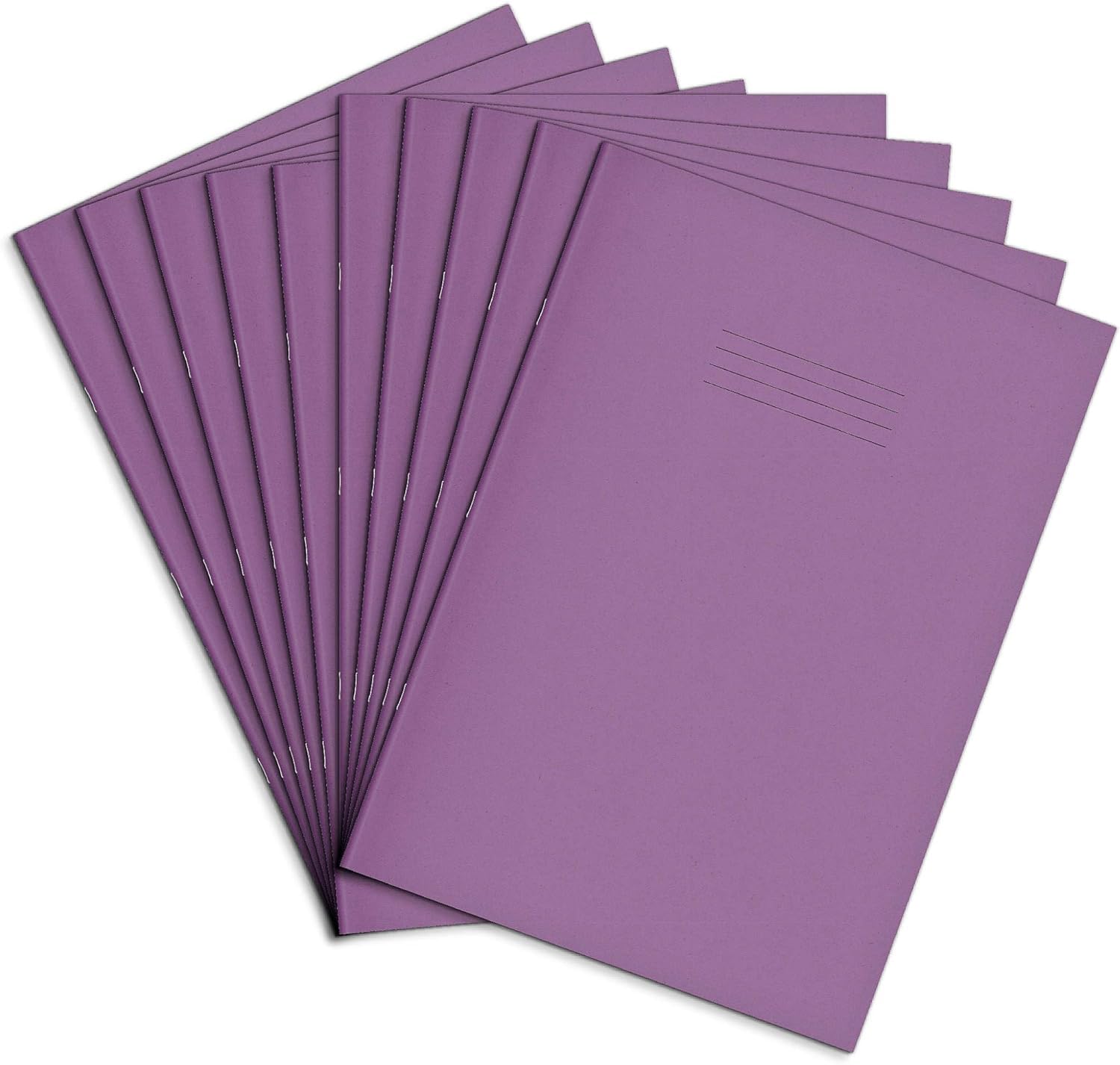 Rhino Oversized Exercise Books, 40-Page / 8mm Lined Paper Notebook, 100-Pack, 13 x 9 Writing Book, Office & School Stationery Supplies, Purple