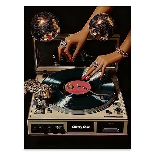 YYS Vintage Vinyl Record Canvas Wall Art - Funky Disco