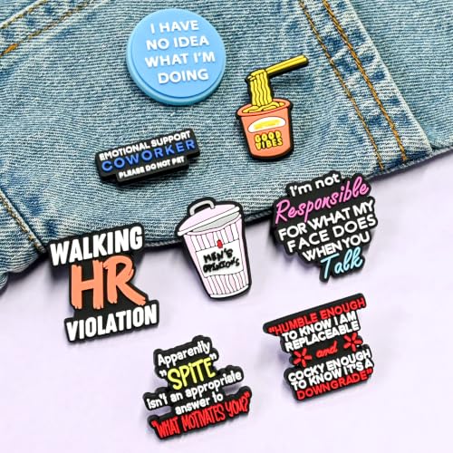 Image of Cute Pins Bulk, Funny Lapel Badge Pins Rubber Brooch Pins for Backpacks, Hats, Bags