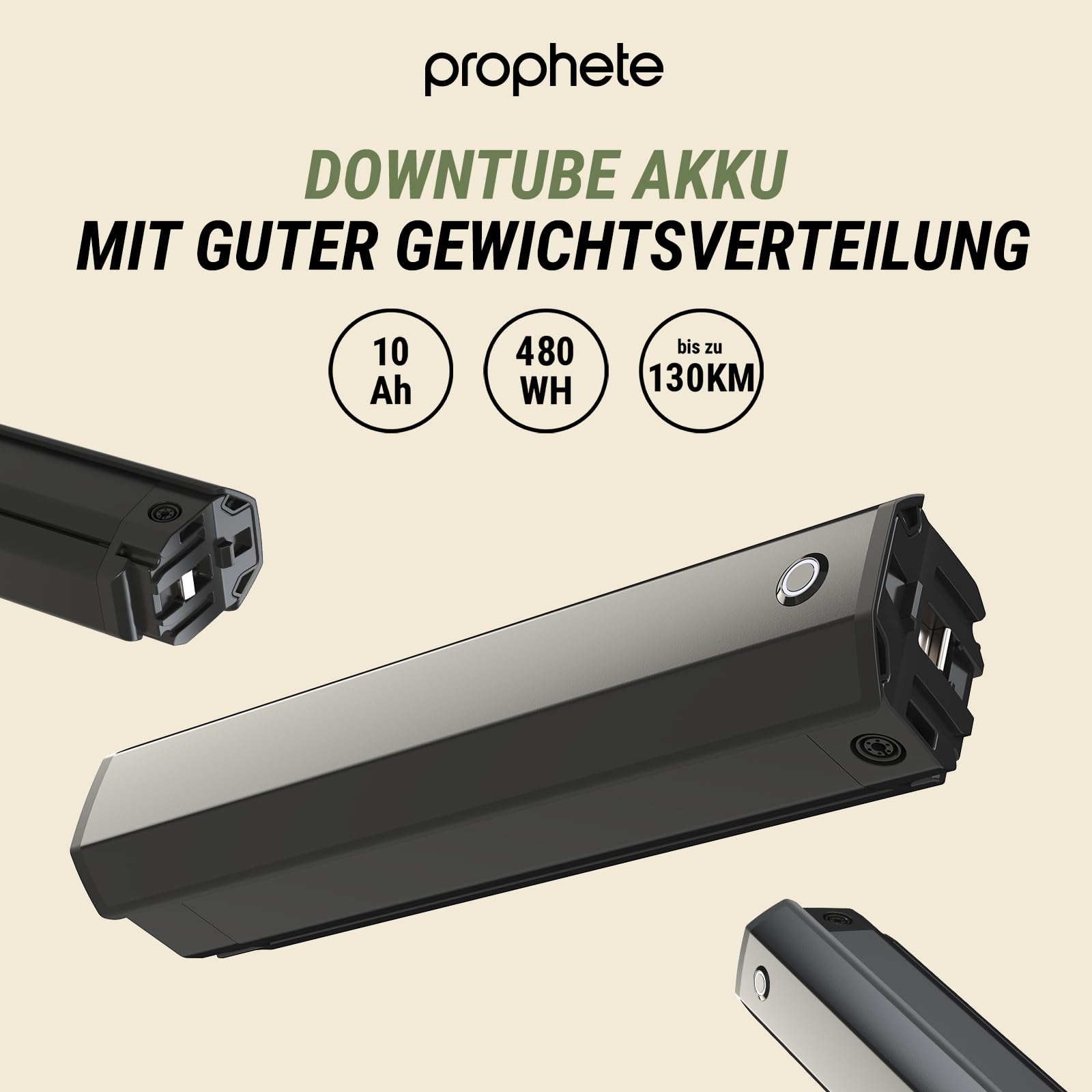 Prophete DICE 2.0 E-MTB 29", E-Mountainbike | Hinterradmotor 48V, 250W, 46Nm, 9-Gang Kettenschaltung, 130 km Reichweite (480 Wh), Suntour XCT Federgabel