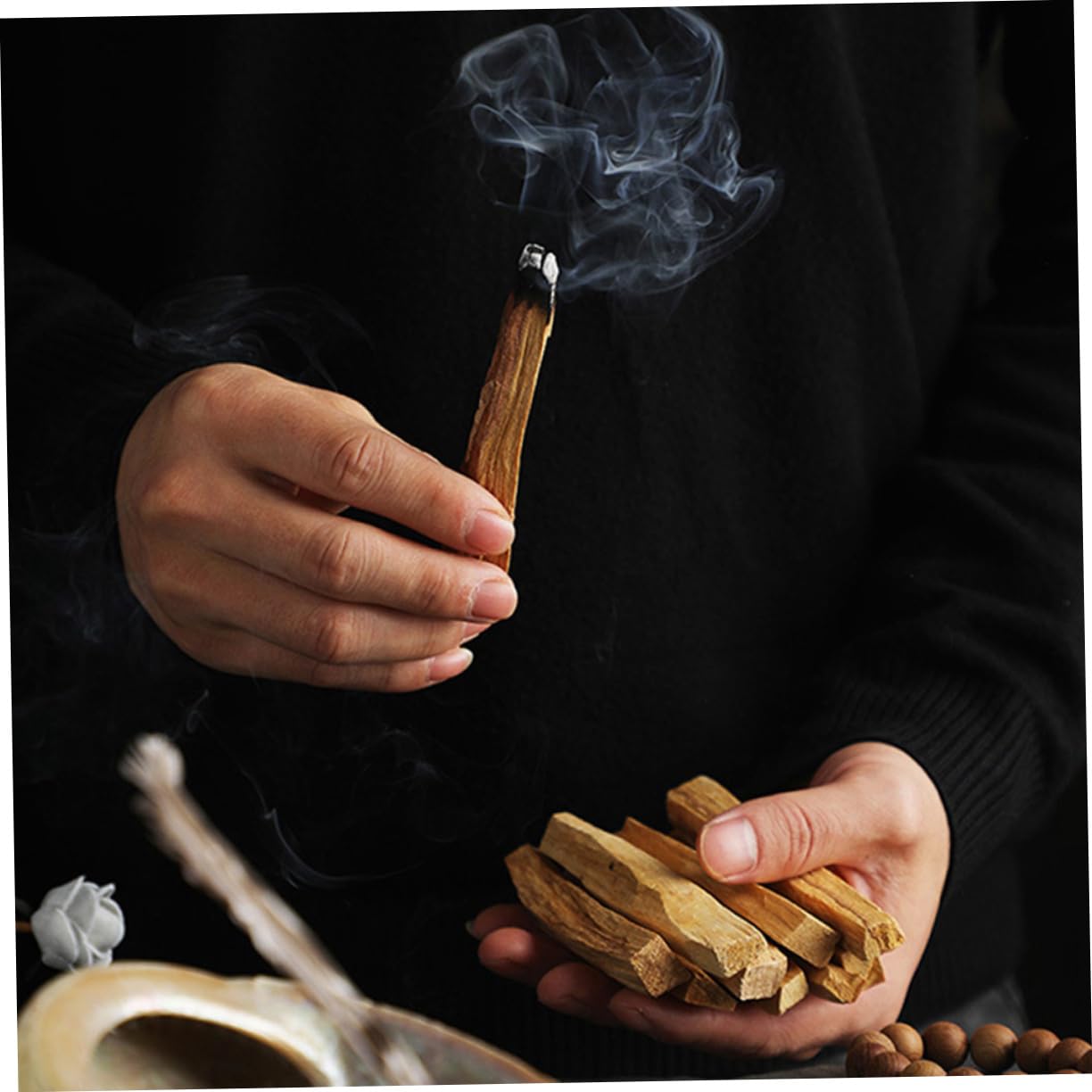MAGICLULU 40 Piezas Listones De Madera Peruana Palitos De Sándalo Varitas De Incienso De Madera Sagrada Palitos De Fragante De Sándalo Palo De Manchas Palos De Fragancia