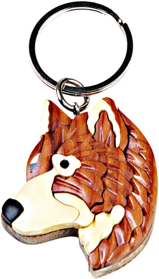 CanadaWolf Wooden Keychain